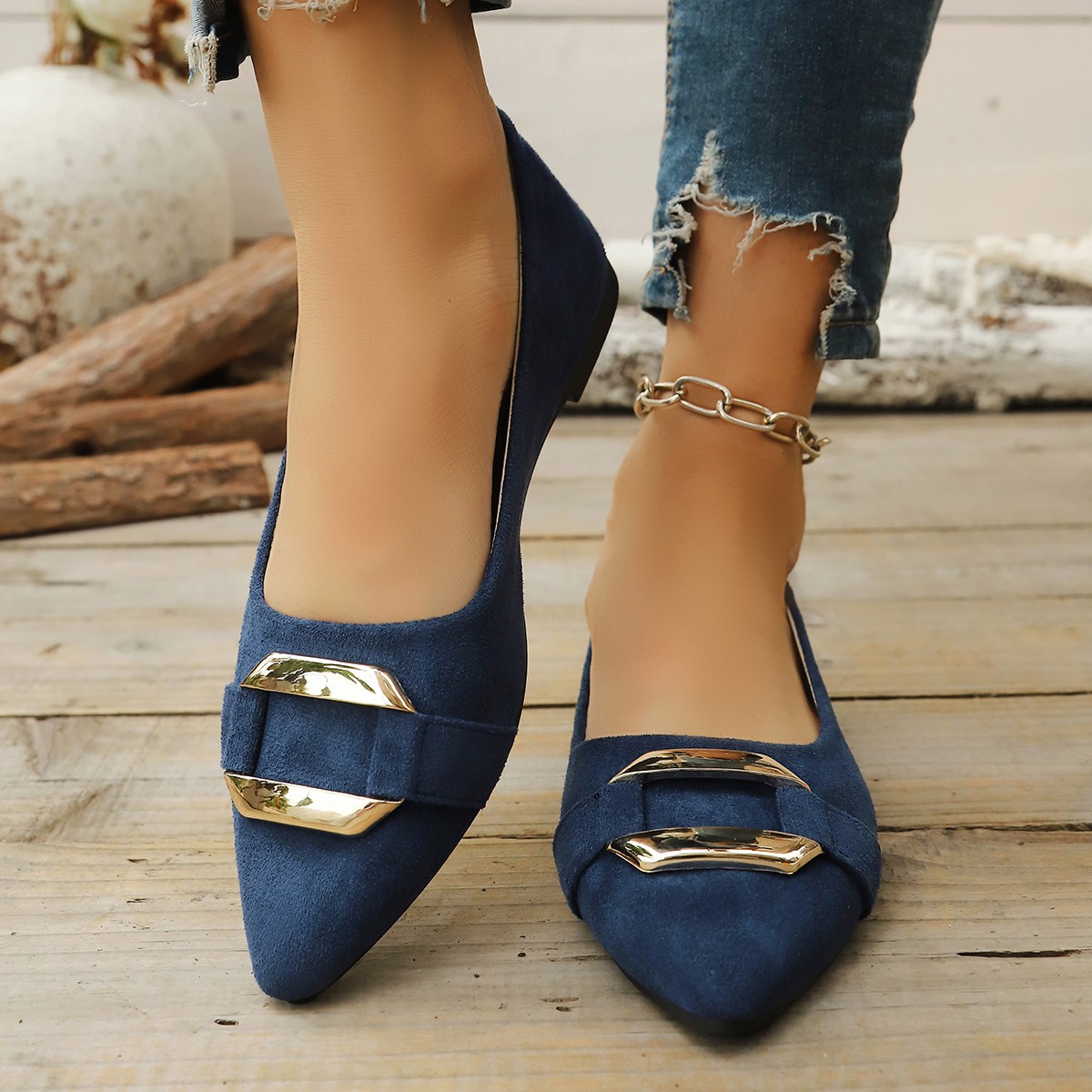 Women'S Shoes Large - Spring and Autumn Elegant Pointed Sexy