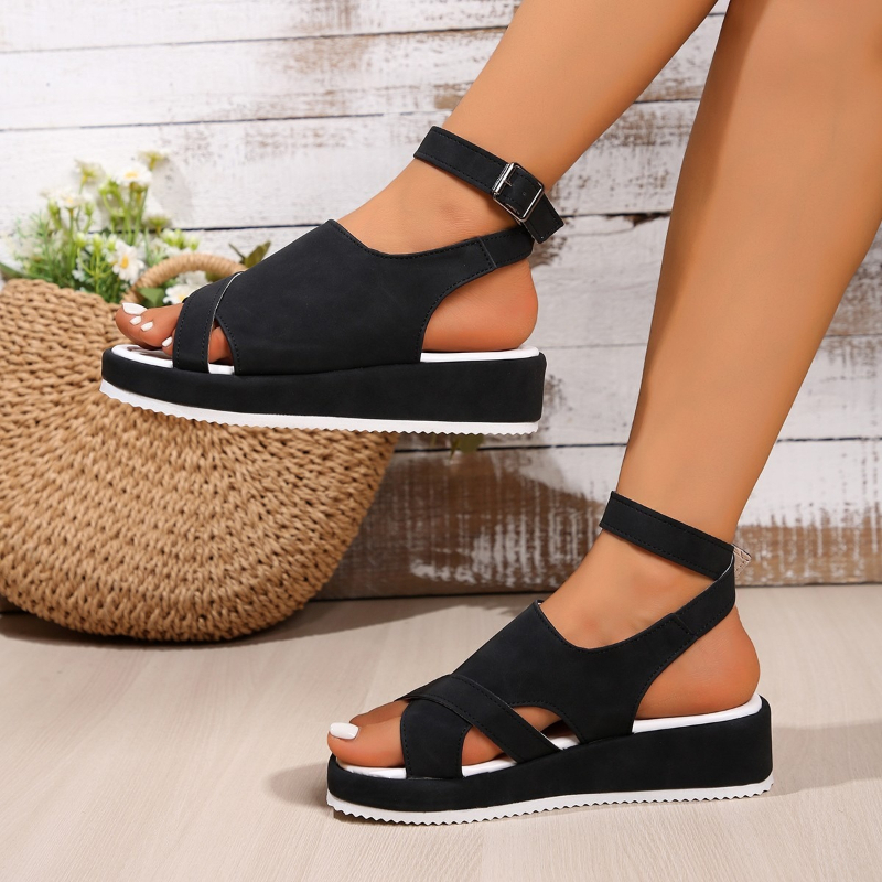 Women'S Shoes In Wide Width - Summer Women's Plus Size Chunky Platform