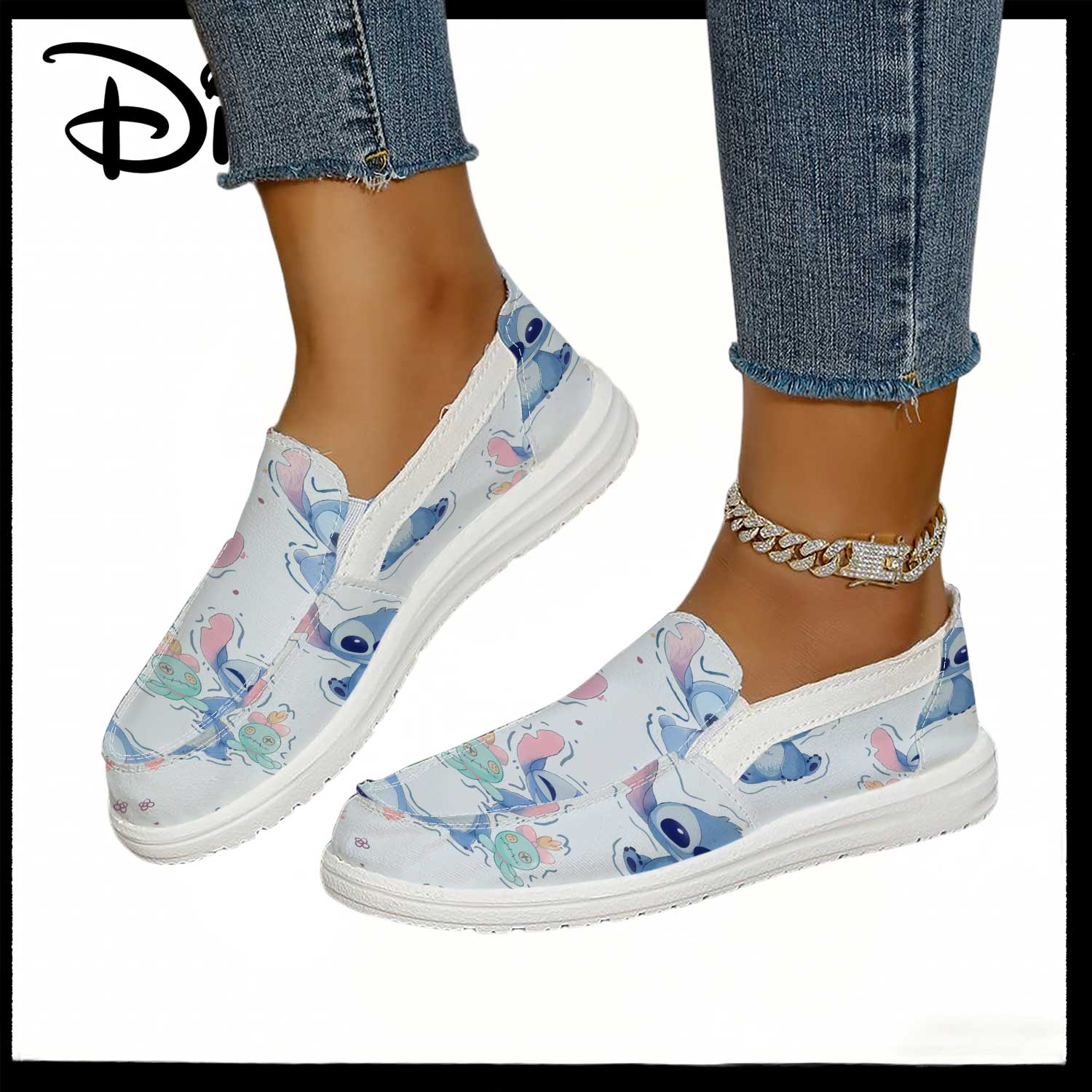 Loafer Flat Women - Officially Licensed Disney Stitch Pastel Print