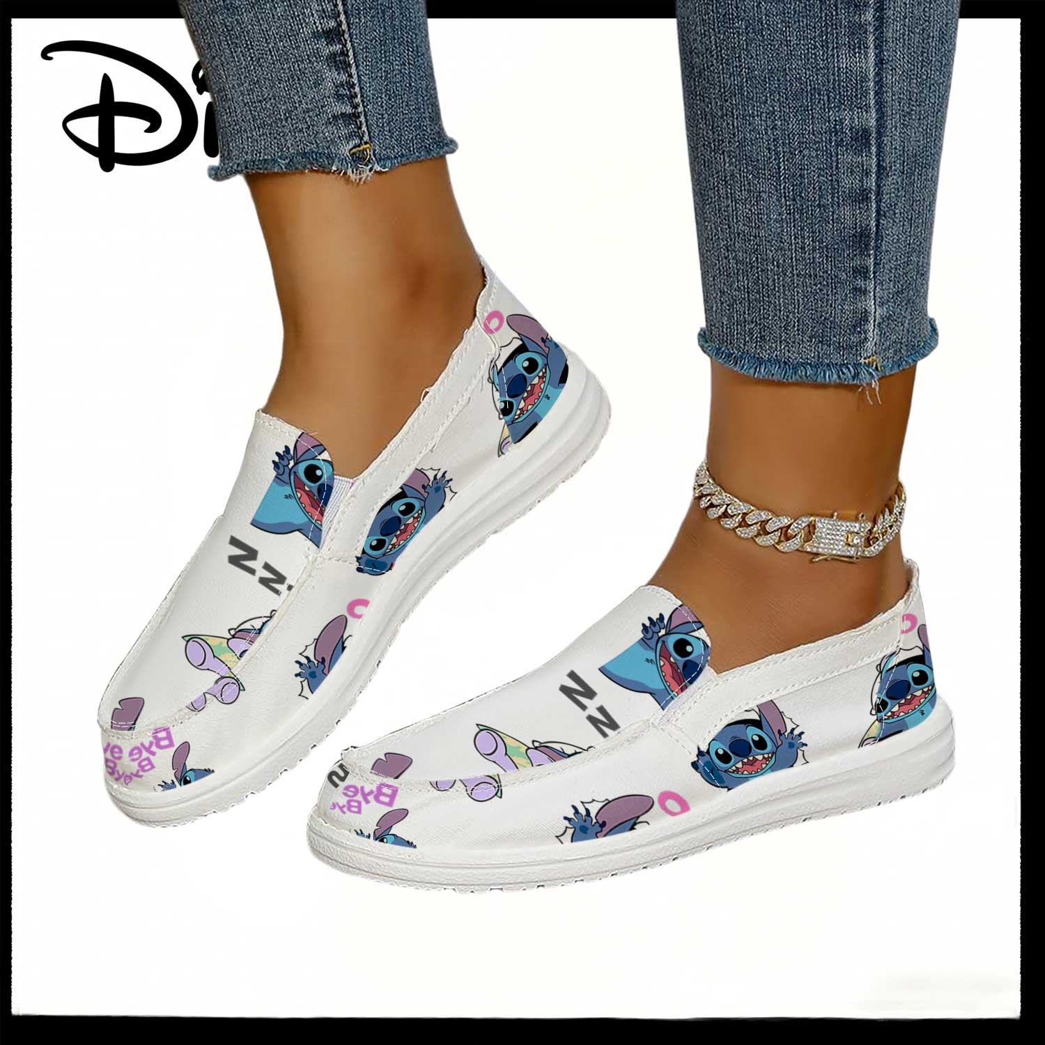 Loafer Flat Women - Officially Licensed Disney Stitch Sleepy Print