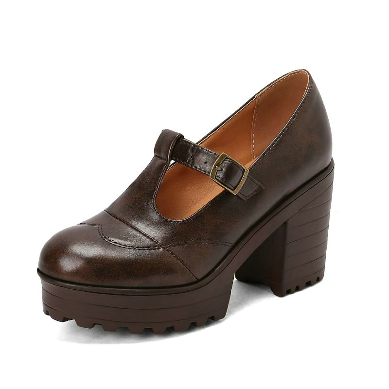 Women'S Shoes Burgundy - Brogue Design Ladies Spring Fall Shoes