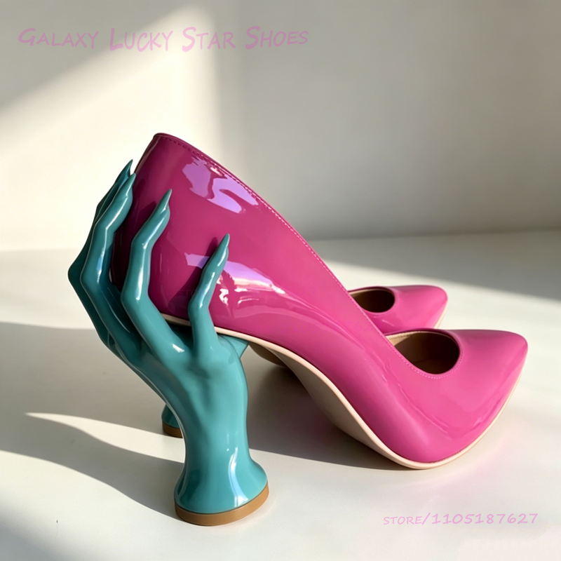 Pink Hand Shaped Strange Heel  - Women'S Shoes Hands Free ulasan dan harga