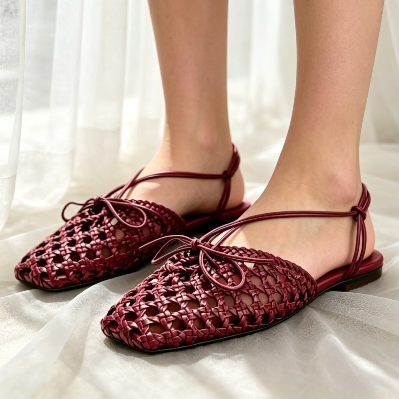 Burgundy Butterfly Detail Flat - Women'S Shoes Burgundy ulasan dan harga