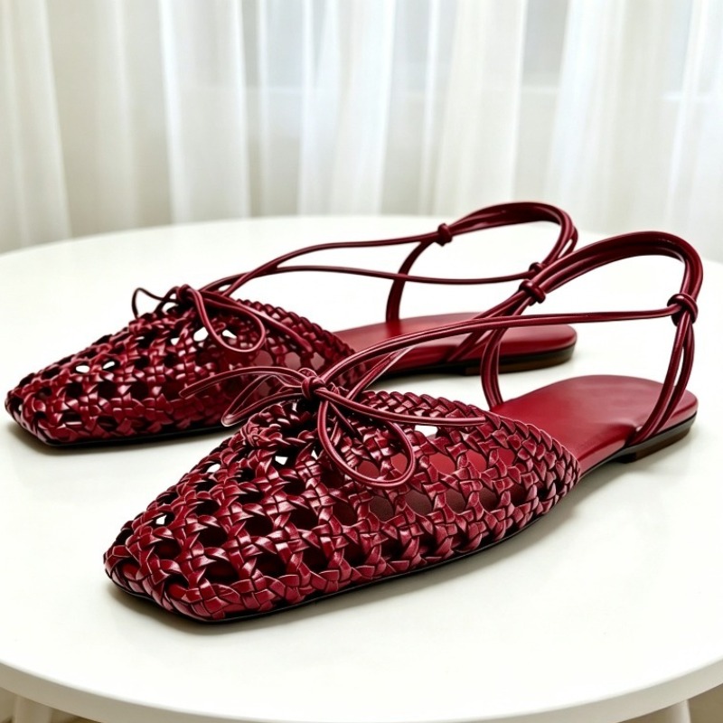 Burgundy Butterfly Detail Flat - Women'S Shoes Burgundy ulasan dan harga