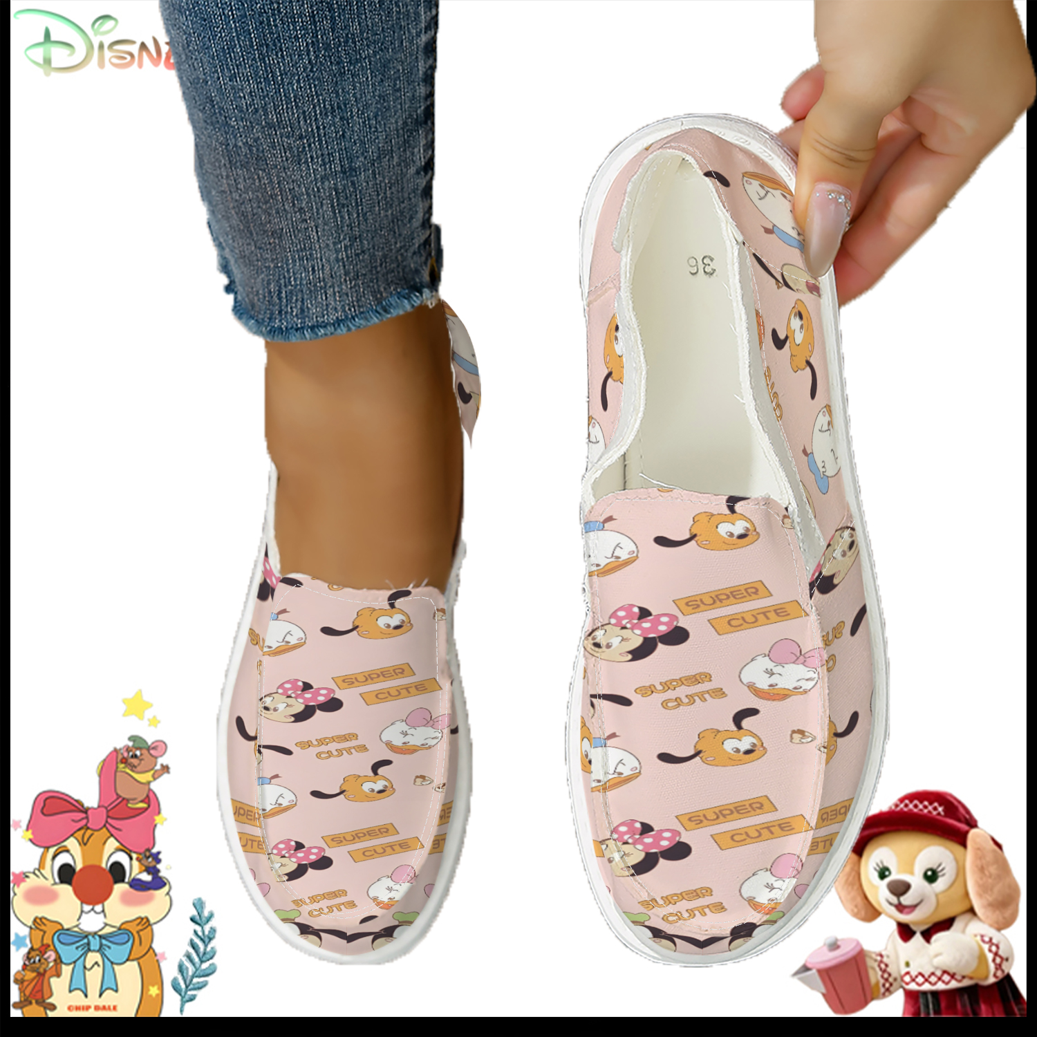 Disney Super Cute Cartoon Patt - Loafer Flat Women ulasan dan harga