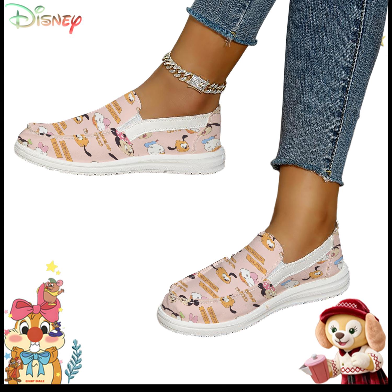 Disney Super Cute Cartoon Patt - Loafer Flat Women ulasan dan harga