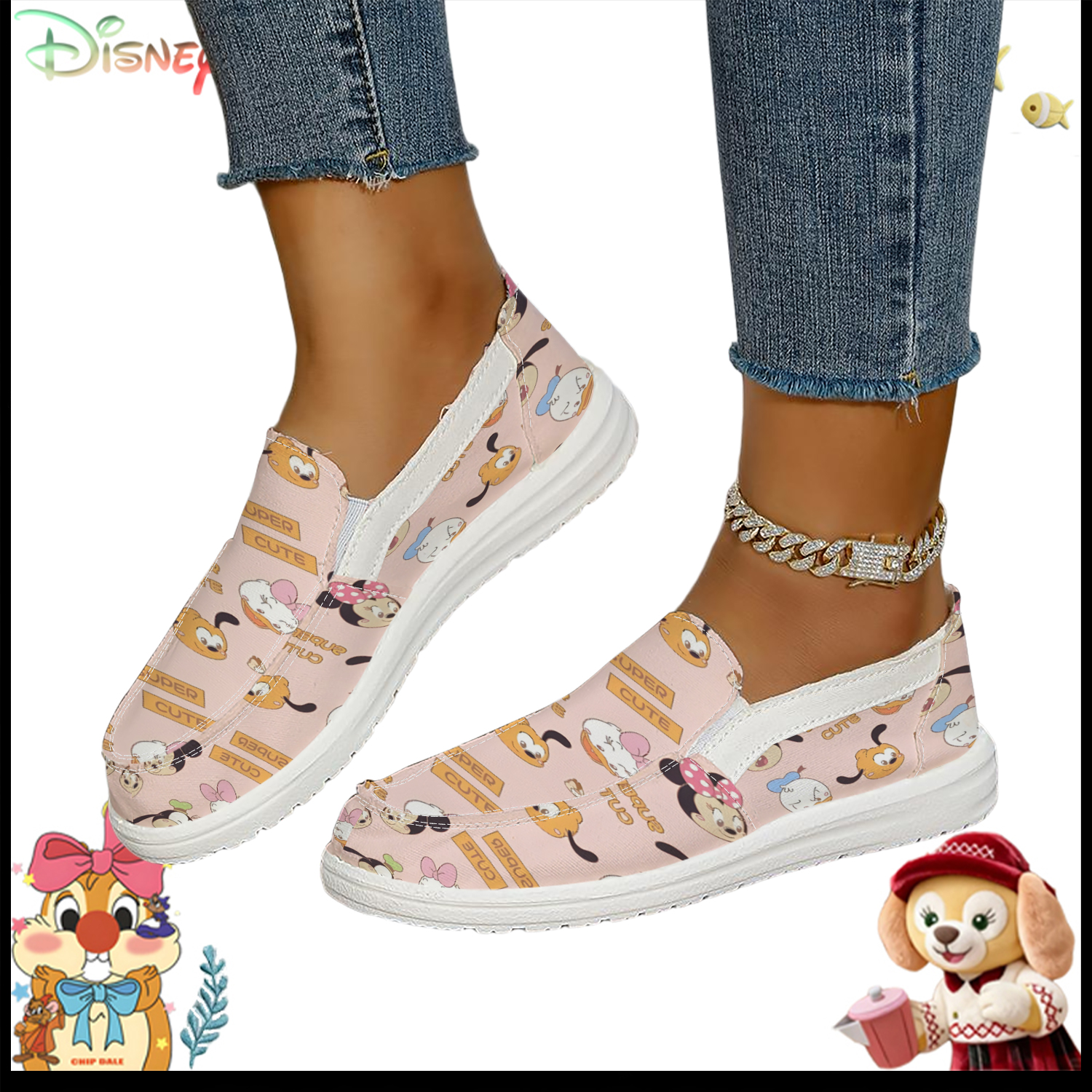 Disney Super Cute Cartoon Patt - Loafer Flat Women ulasan dan harga