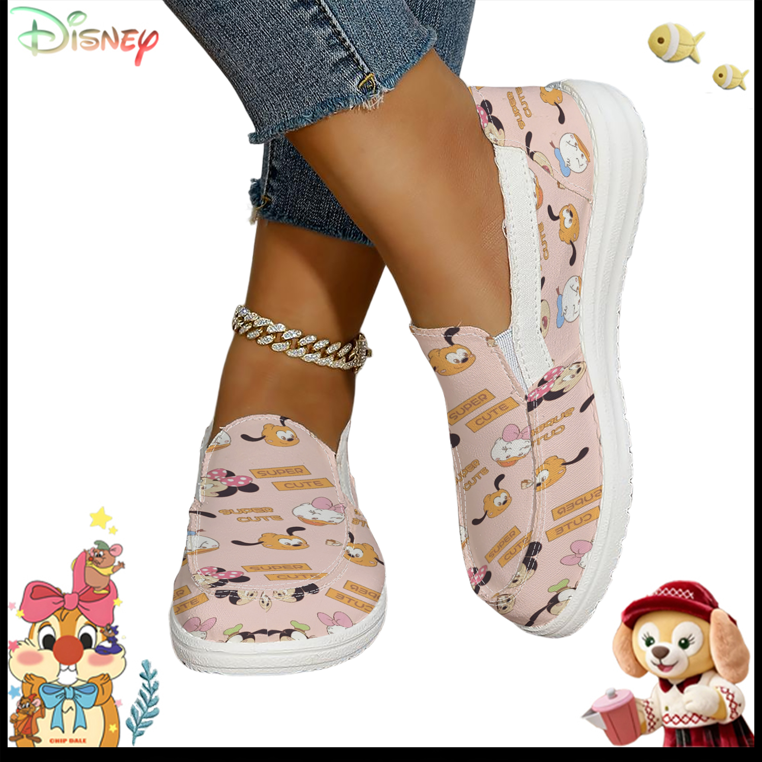 Disney Super Cute Cartoon Patt - Loafer Flat Women ulasan dan harga
