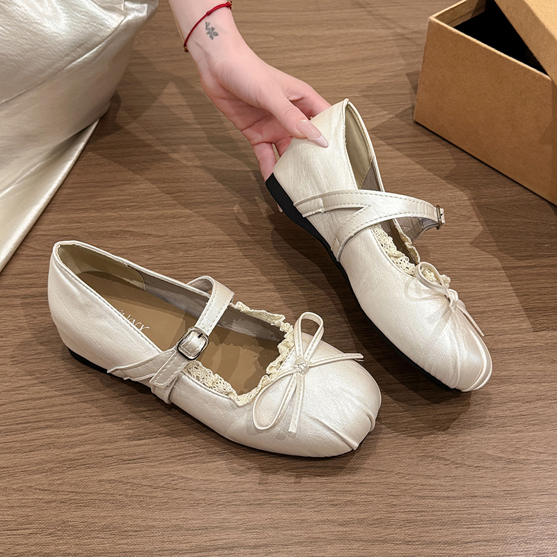 French-style Vintage Bow Shall - Women Shoes Model ulasan dan harga
