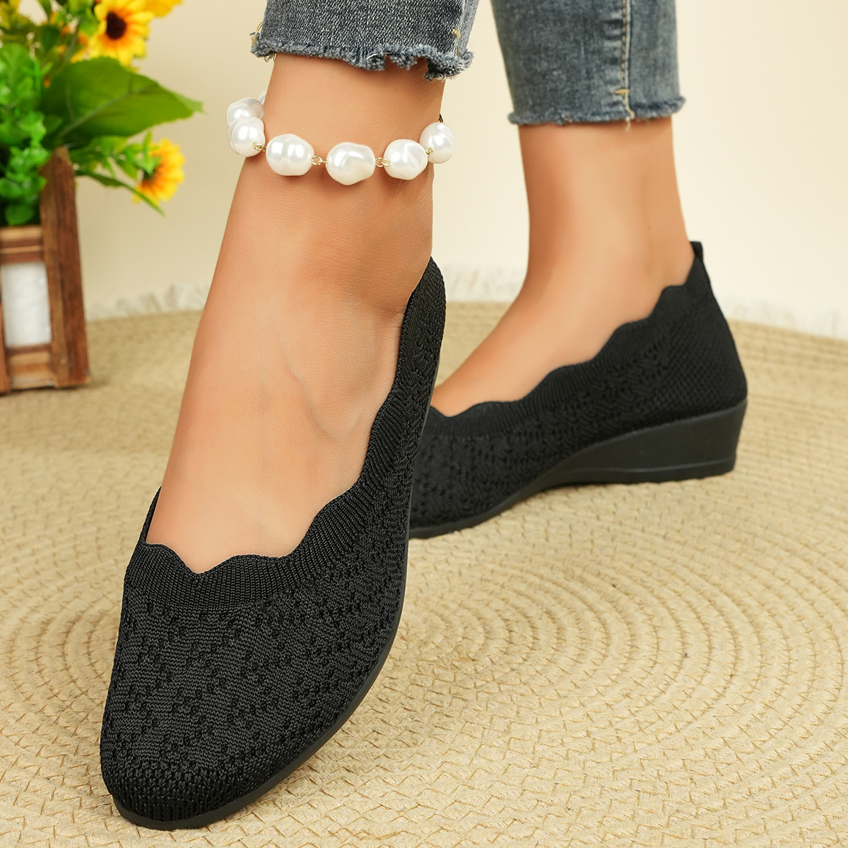 Women's Breathable Knit Flats  - Women'S Shoes Large ulasan dan harga