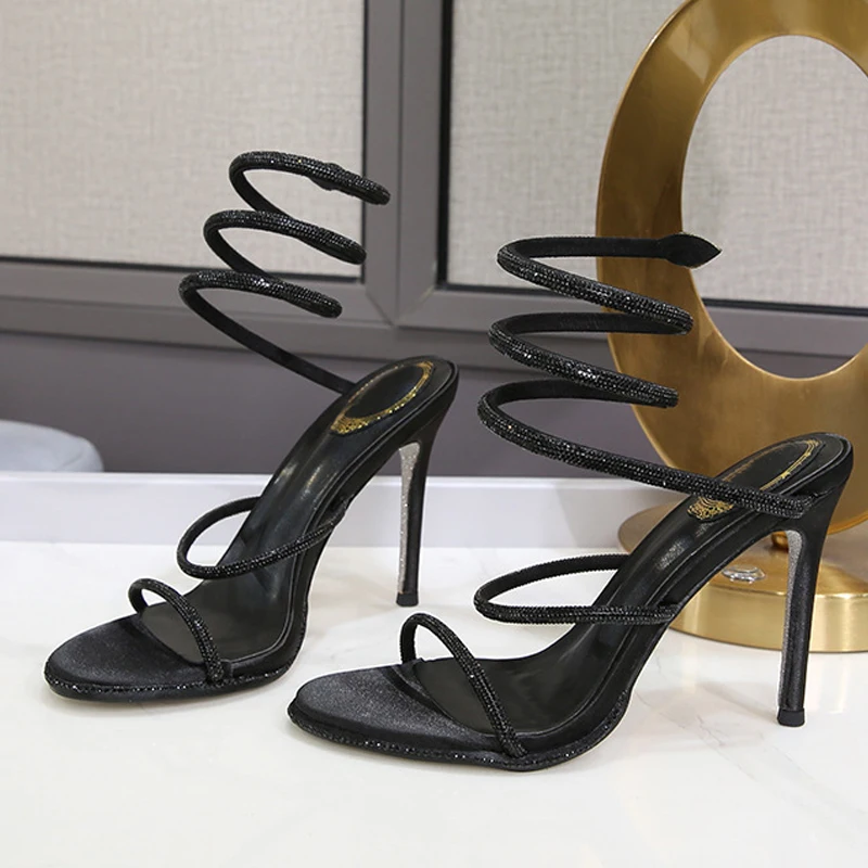 Eilyken Fashion Style Crystal  - Strappy Heeled Sandals ulasan dan harga