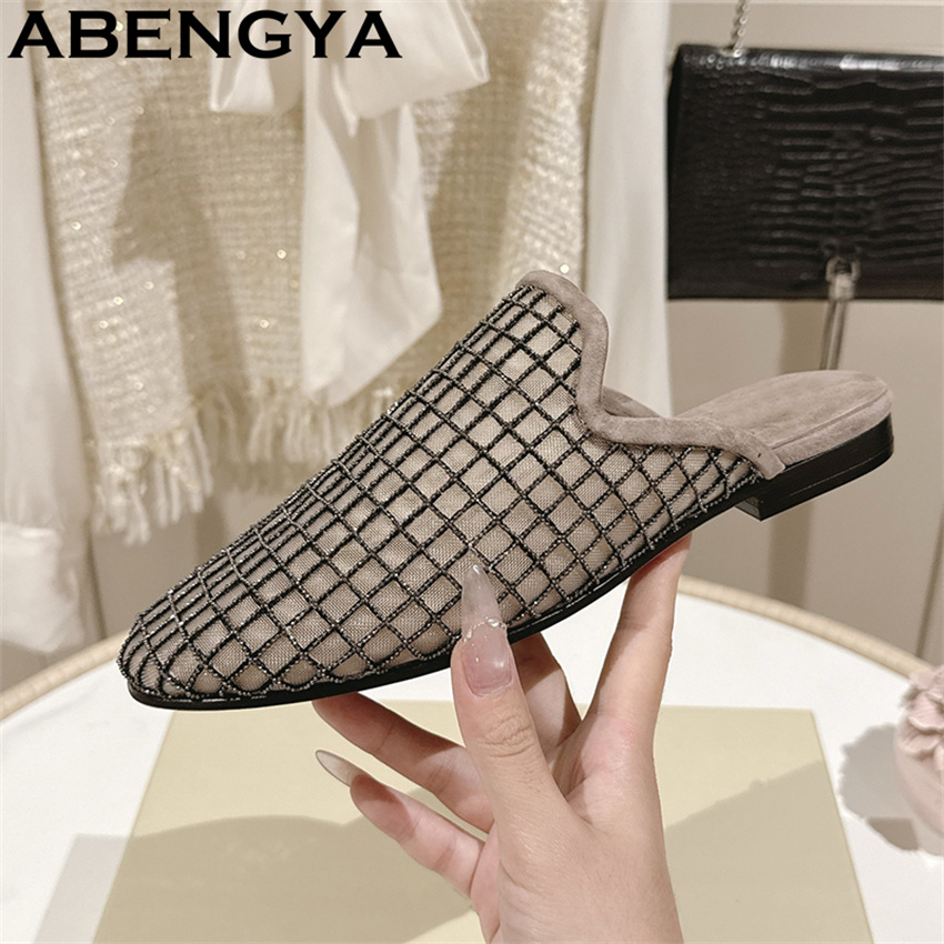 Shiny Lace Mesh Round Toe Flat - Loafer Flat Women ulasan dan harga