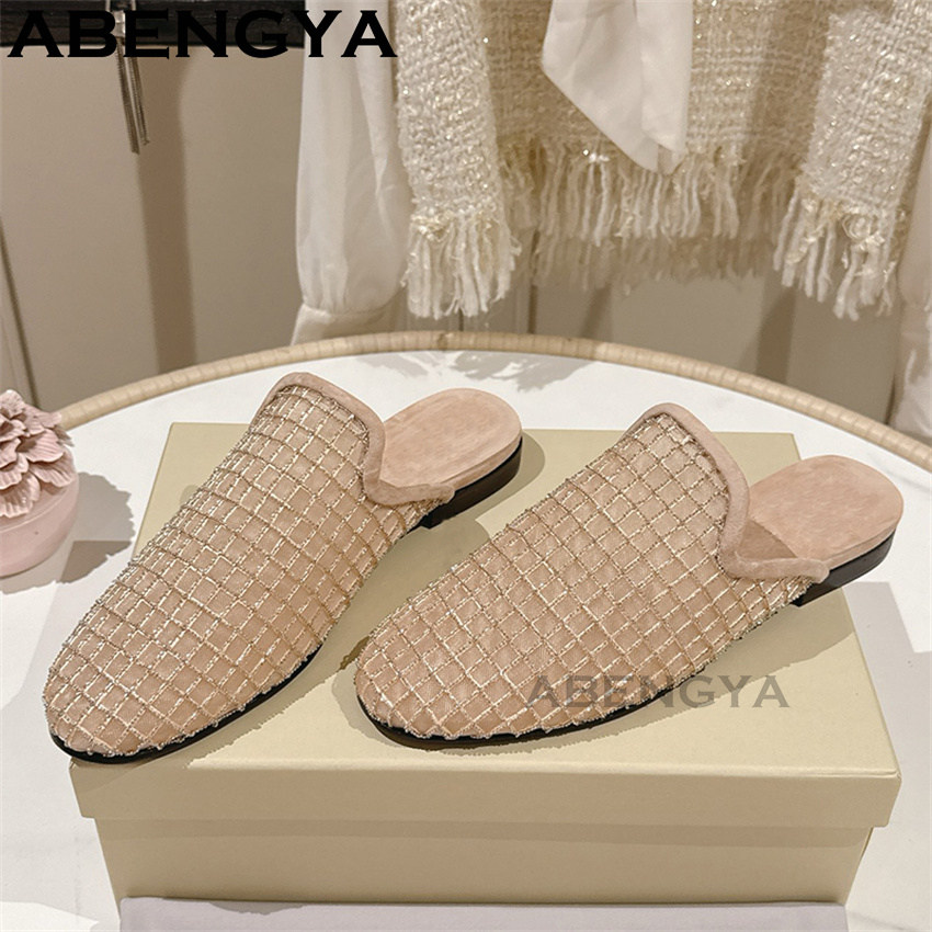 Shiny Lace Mesh Round Toe Flat - Loafer Flat Women ulasan dan harga