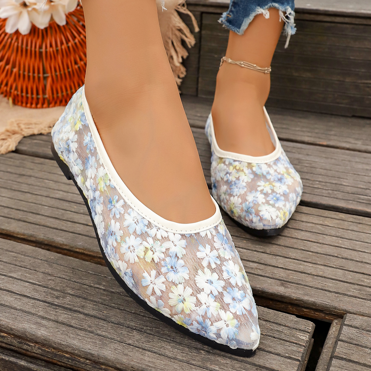 Summer Elegant Flower Low Heel - Women'S Shoes Large ulasan dan harga