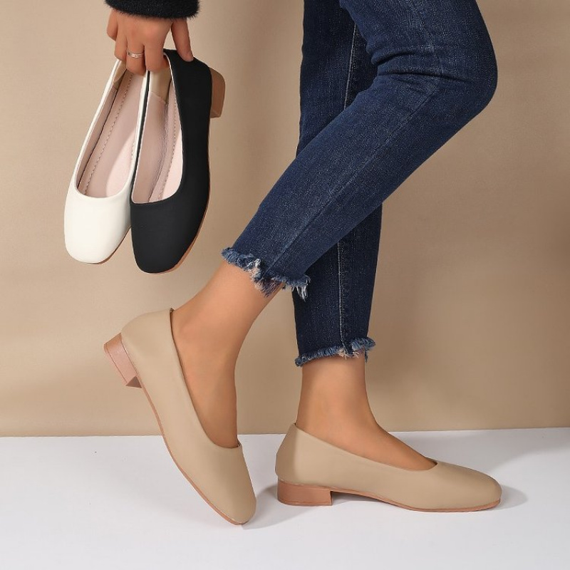 Soft Leather Round Toe Slip-On - Women'S Shoes Round Toe ulasan dan harga