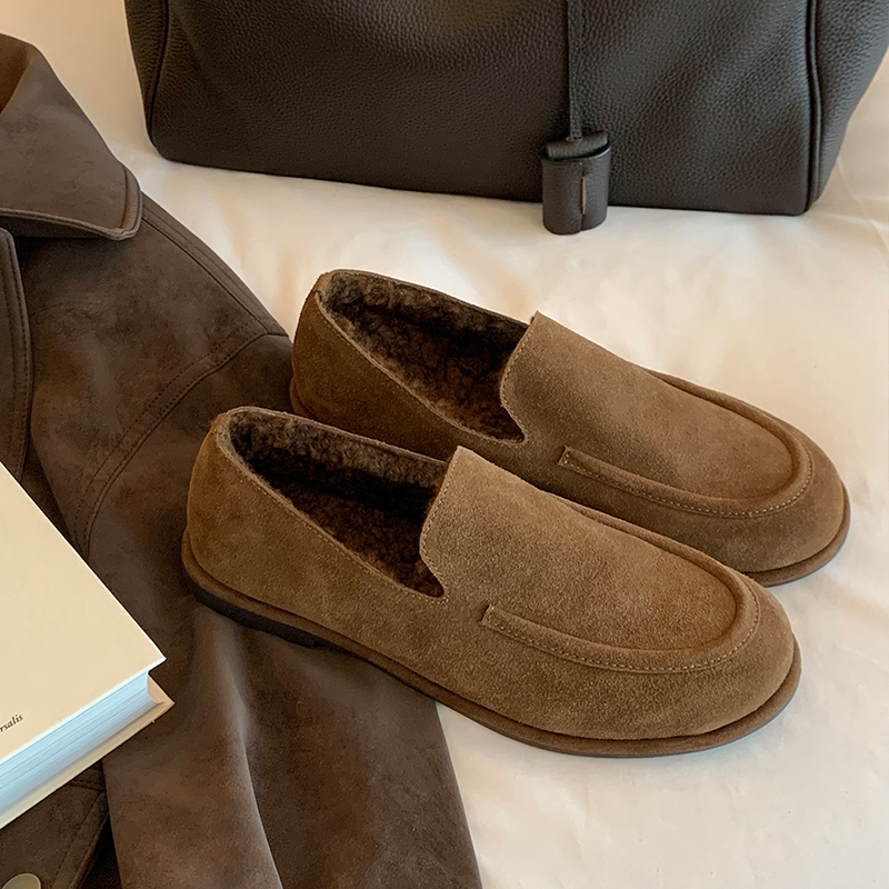Suede Leather Loafers Woman Ro - Loafer Flat Women ulasan dan harga