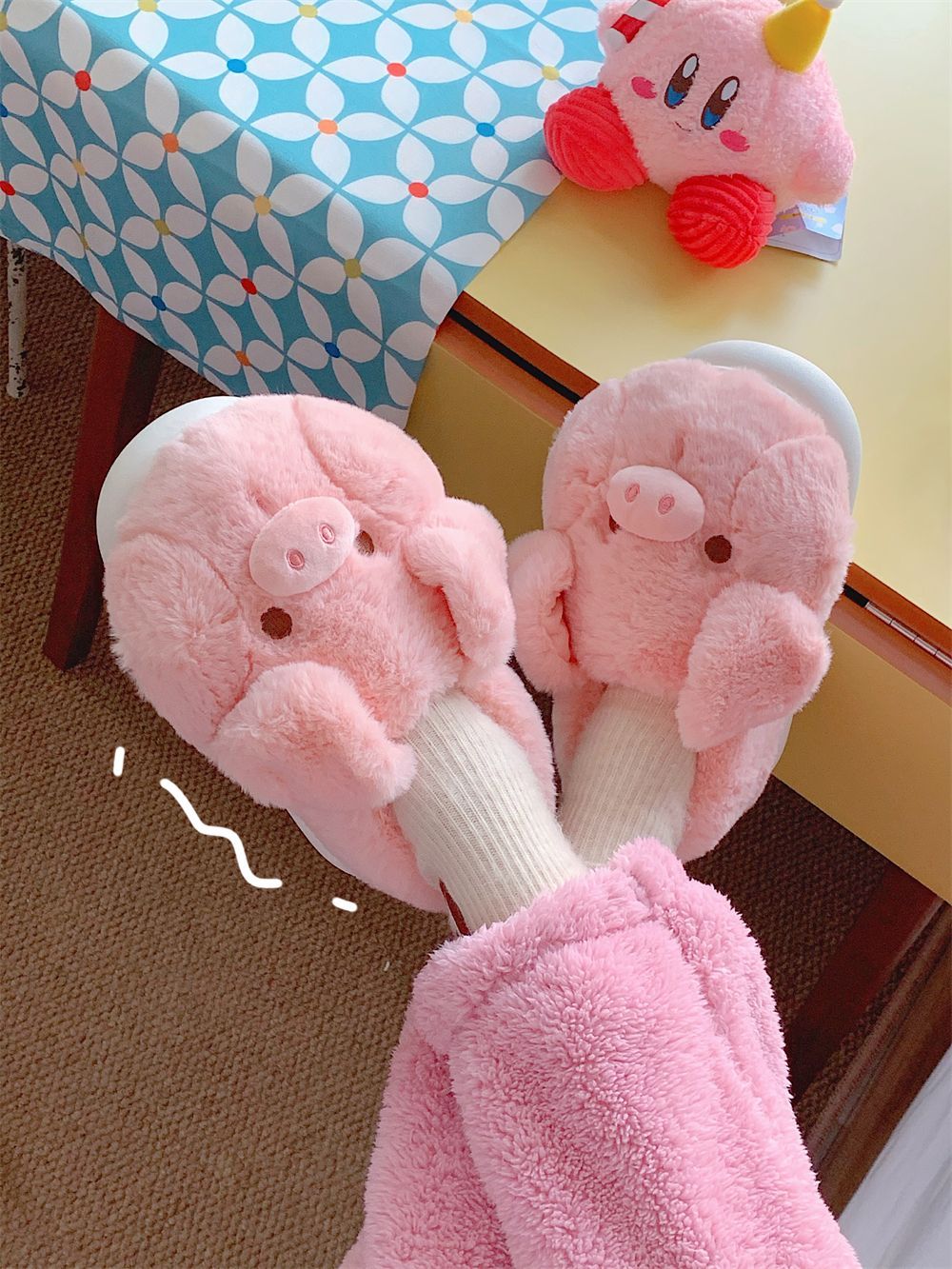 Feerldi Pink fluffy pig slippe - Women Shoes Winter ulasan dan harga
