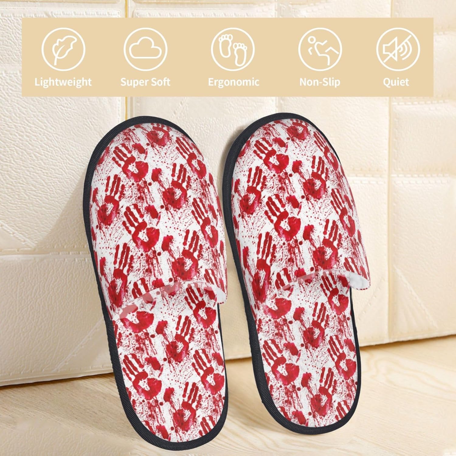 Bloody Hand Print Women Slippe - Women'S Shoes Hands Free ulasan dan harga