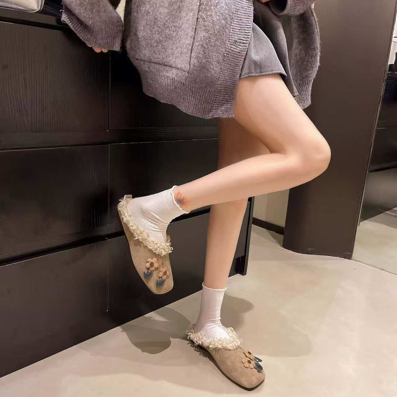 2026 Fall winter flat plush sl - Women'S Shoes Hands Free ulasan dan harga