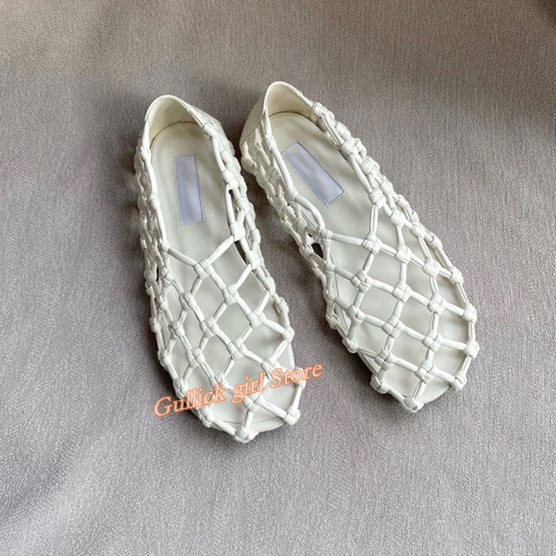 French Woven Mesh Hollow flat  - Women'S Shoes Round Toe ulasan dan harga