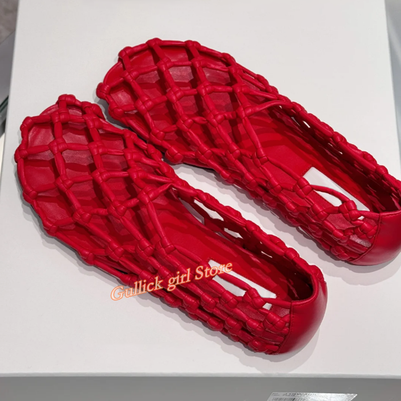 French Woven Mesh Hollow flat  - Women'S Shoes Round Toe ulasan dan harga