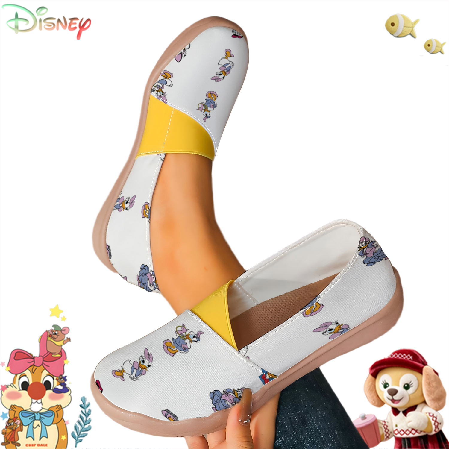 Women's White Daisy Duck Carto - Loafer Flat Women ulasan dan harga