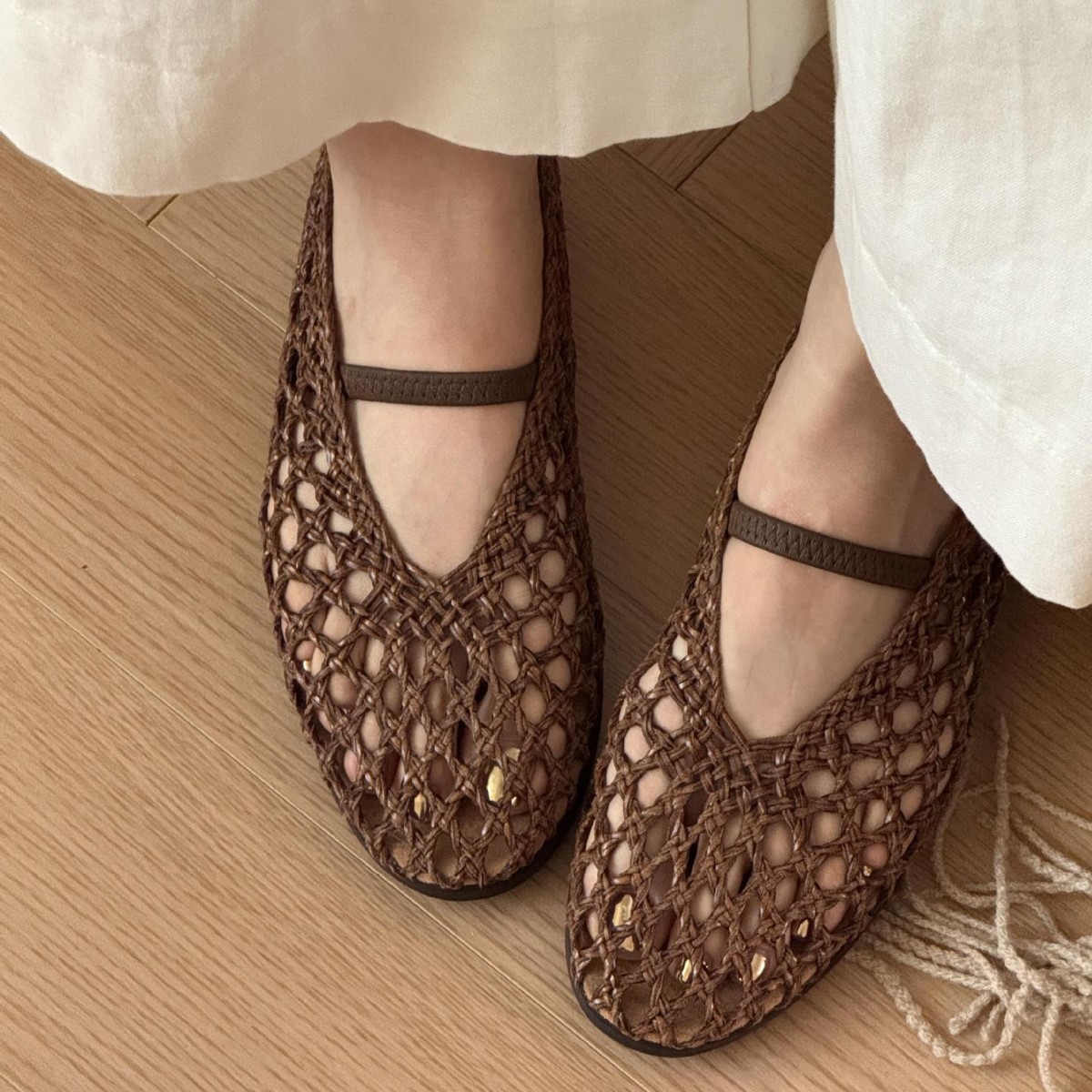 2026 New Hollow Hand Woven San - Women'S Shoes Hands Free ulasan dan harga