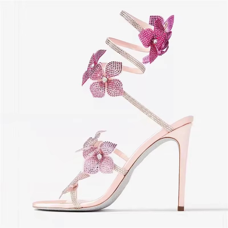 Eilyken Sexy CRYSTAL Flower Th - Strappy Heeled Sandals ulasan dan harga