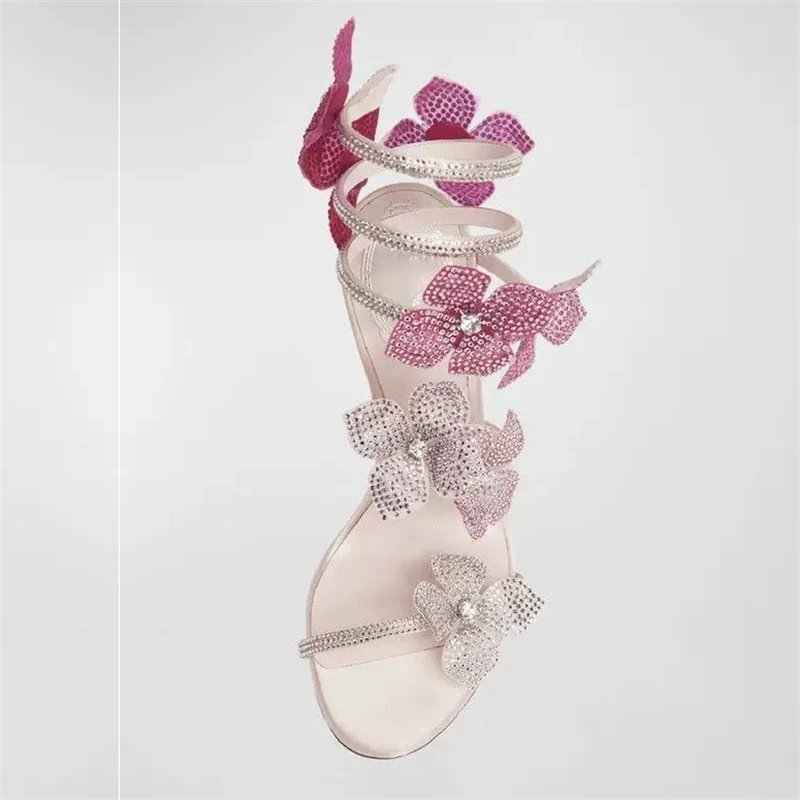 Eilyken Sexy CRYSTAL Flower Th - Strappy Heeled Sandals ulasan dan harga