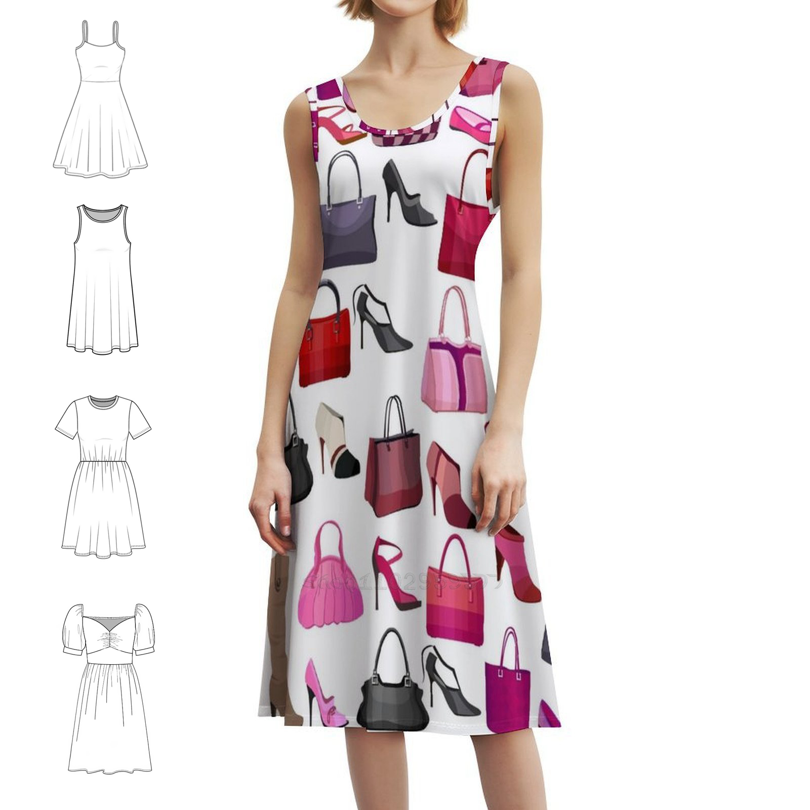 Seamless Pattern With Womans B - Women Shoes Vector ulasan dan harga