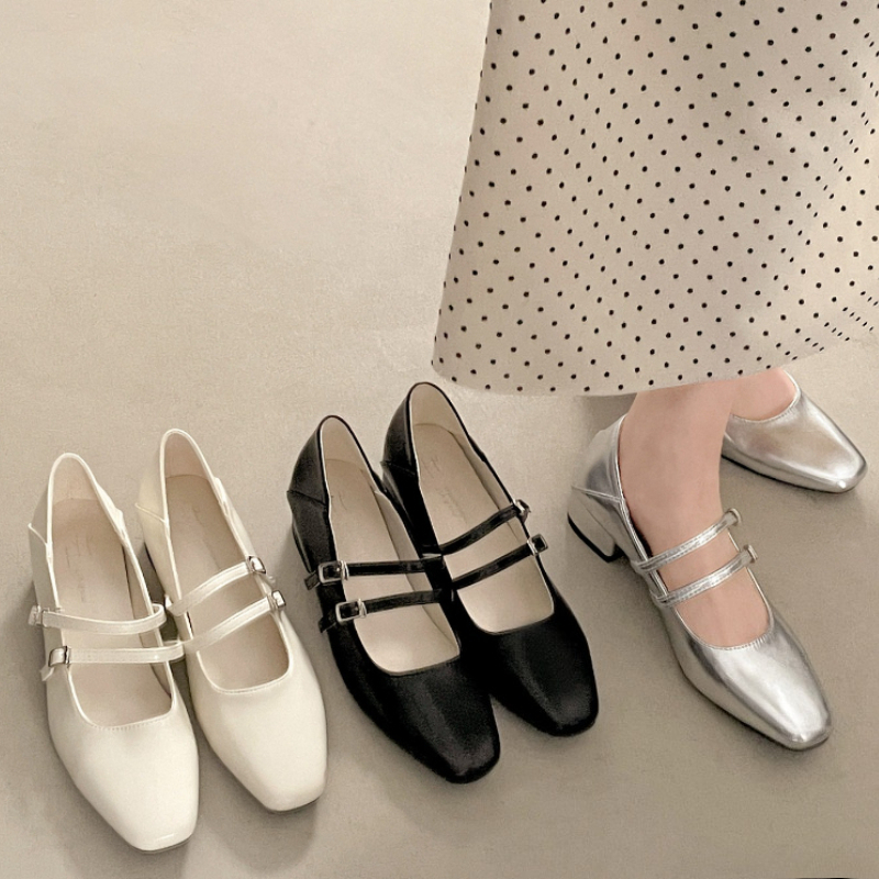 Square Toe Low Heel Women Silv - Women'S Shoes Large ulasan dan harga