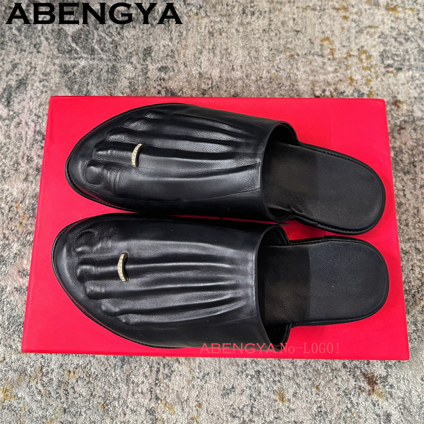 Black Real Leather Wrap Toe lo - Loafer Flat Women ulasan dan harga