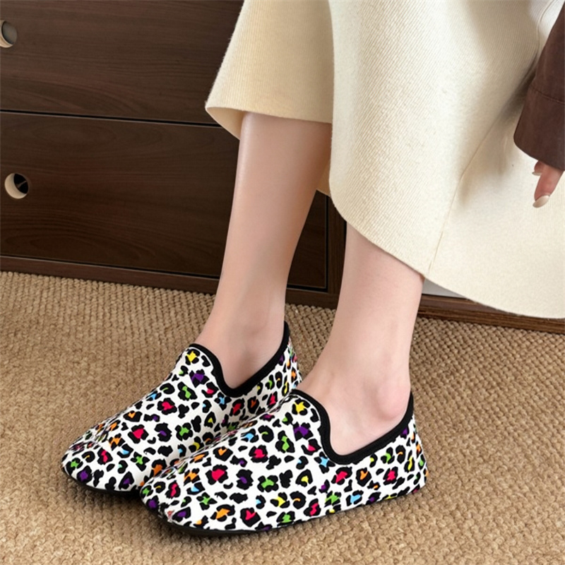 Winter Cotton Shoes Women Leop - Loafer Flat Women ulasan dan harga