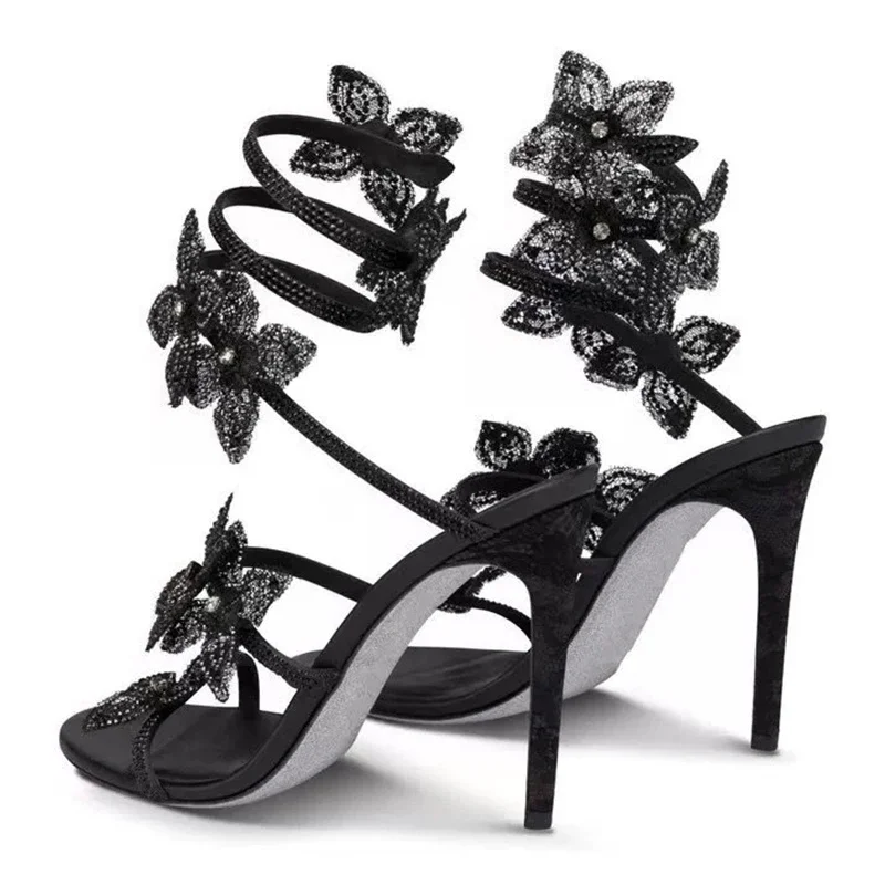 Aneikeh Fashion Crystal Rhines - Strappy Heeled Sandals ulasan dan harga