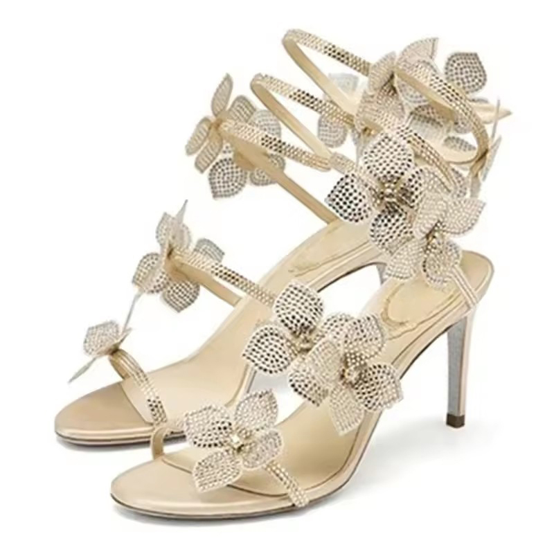 Aneikeh Fashion Crystal Rhines - Strappy Heeled Sandals ulasan dan harga