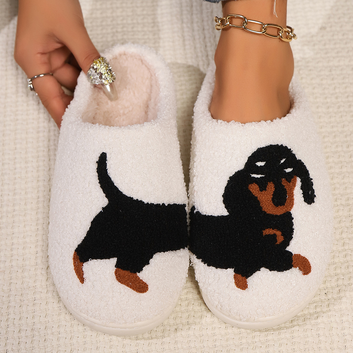 Winter Plush Cute Dachshund Em - Women Shoes Winter ulasan dan harga